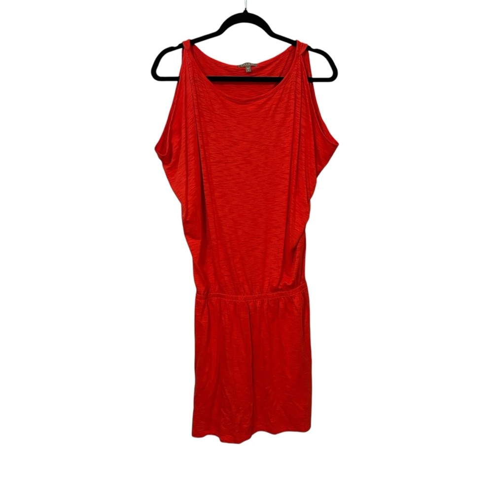 Lilla P Smocked Waist Crewneck Dress Red Small